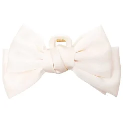 Black Colour BCAnnica Big Bow Hair Claw Off White