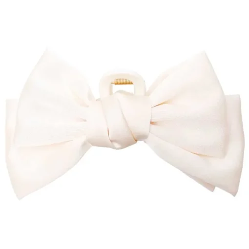 Black Colour BCAnnica Big Bow Hair Claw Off White