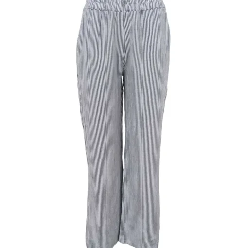 Black Colour BCMelina Wide Linen Pant Grå