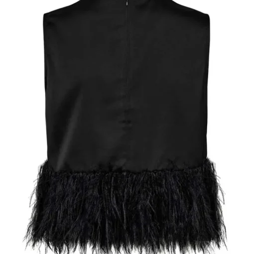 Co Couture AdnaCC Feather Top Black