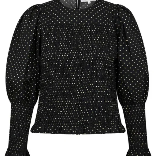 Co Couture DavinaCC Dot Smock Blouse Black
