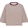 Co Couture ErinCC Stripe Tee WhiteBurgundy
