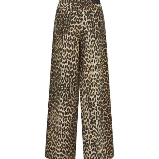 Co Couture LeoCC Denim Panel Pant Leopard