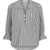 Co Couture NoraCC Frill SS Blouse WhiteBlack