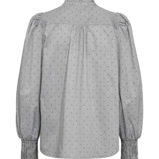 Co Couture StripeCC Dot Petra V-Shirt Light Grey