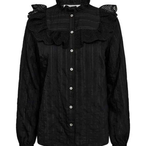 Co Couture TuneCC Frill Shirt Black