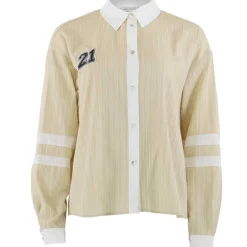 Continue 14720 Ally 21 Small Stripe Shirt Sand/White