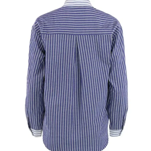 Continue Mary Shirt Blue Stripe W. Stripe Constrast