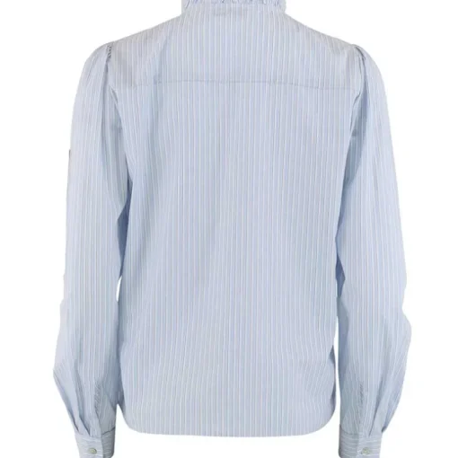 Continue Mili Stripe Patch Shirt Blue Stripe