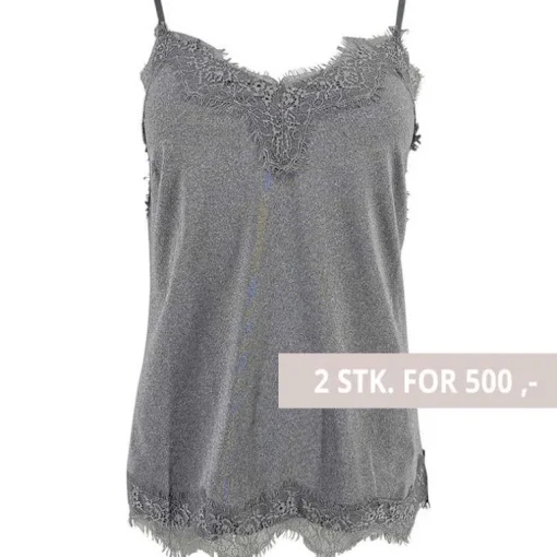 COSTER COPENHAGEN CCH1004 LACE TOP GRÅ