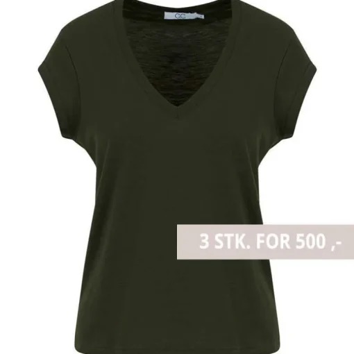 COSTER COPENHAGEN CCH1101 V-NECK T-SHIRT 486 MØRKEGRØN