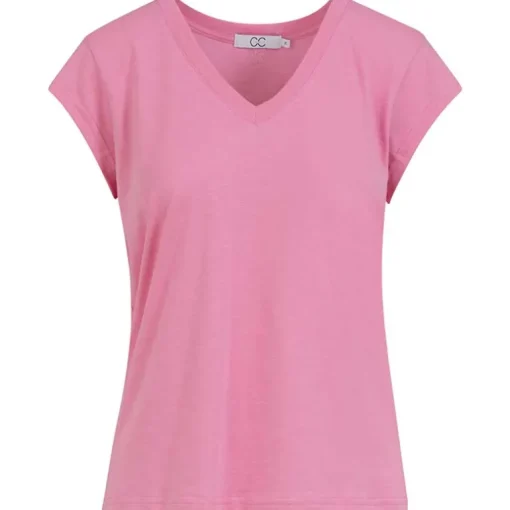 Coster Copenhagen CCH1101 V-Neck T-Shirt 603 Pink