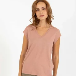 Coster Copenhagen CCH1101 V-Neck T-Shirt 222 Washed Rose