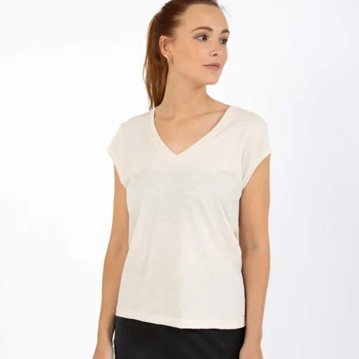 Coster Copenhagen CCH1101 V-Neck T-Shirt 241 Creme