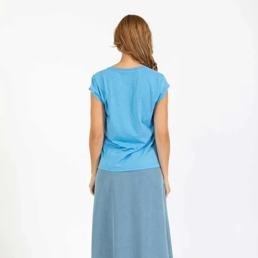 Coster Copenhagen CCH1101 V-Neck T-Shirt 539 Storm Blue