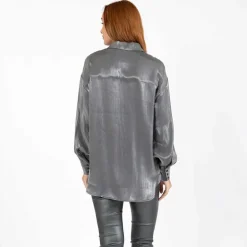 Coster Copenhagen Jolie Metallic Shirt Dark Silver