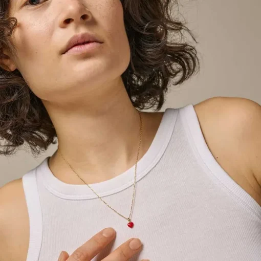 Enamel N127G Amore Necklace Guld