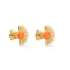 ENAMEL ORANGE SOLEIL STUD GULD