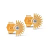 ENAMEL PETITE SILVER SOLEIL STUD GULD