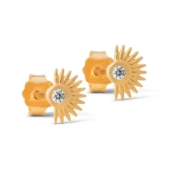 ENAMEL PETITE SILVER SOLEIL STUD GULD