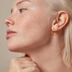 ENAMEL SWAY HOOPS GULD & ORANGE