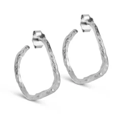 ENAMEL SWAY HOOPS SØLV