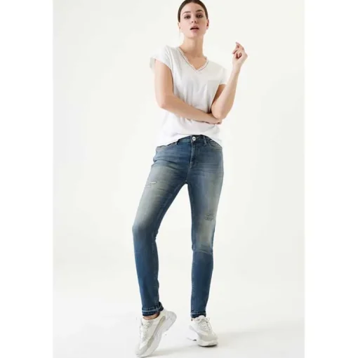 GARCIA 244-4997 CELIA SUPERSLIM FIT VINTAGE USED BLÅ