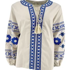 J By J 3672 Embroidery Blouse Sand