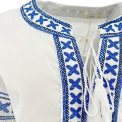 J By J 3672 Embroidery Blouse White