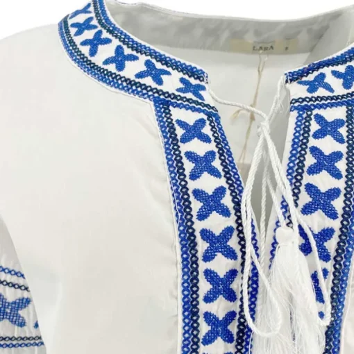 J By J 3672 Embroidery Blouse White