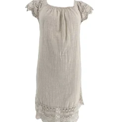 J BY J 83782 Embroidery Summer Dress Sand