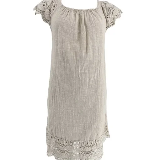 J BY J 83782 Embroidery Summer Dress Sand