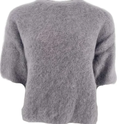 J BY J 28008 Kid Mohair Knit Grey