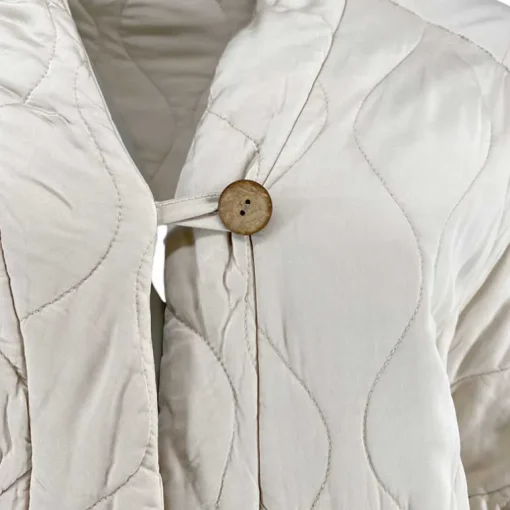 J By J 8018 Oversized Quilted Jacket / Vest Beige