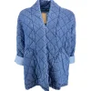 J By J 80894 Quilted Denim Jacket Blue