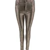 J BY J 6856 SNAKE PRINT PANTS SØLV