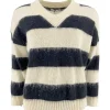 J By J 3056 Stripe Knit Beige / Black
