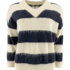 J By J 3056 Stripe Knit Beige / Black