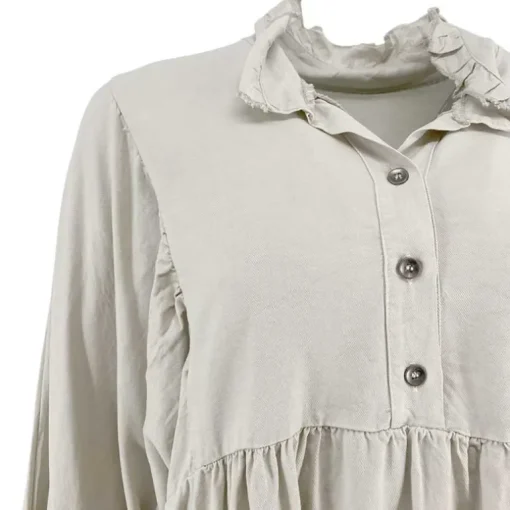 J By J 81690 Tencel Shirt Light Grey