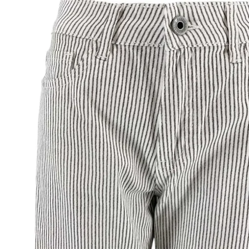 J By J 8062 Wide Stribe Stretch Pants White