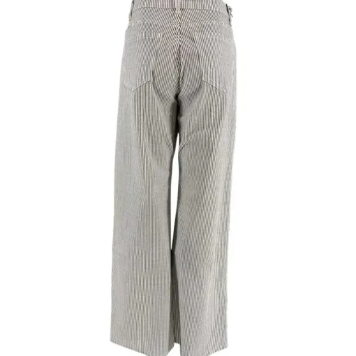 J By J 8062 Wide Stribe Stretch Pants White