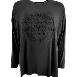 J By J F6027 Oversized L/S T-Shirt Sort