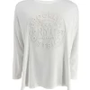 J By J F6027 Oversized L/S T-Shirt Off White