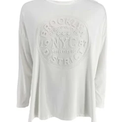 J By J F6027 Oversized L/S T-Shirt Off White