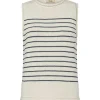 Mos Mosh MMAubin SL Stripe Knit Top Ecru