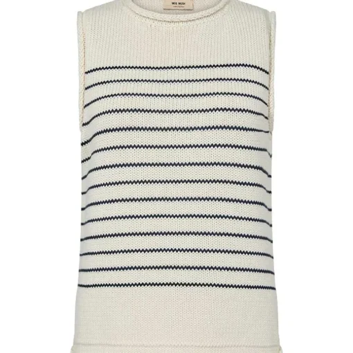 Mos Mosh MMAubin SL Stripe Knit Top Ecru