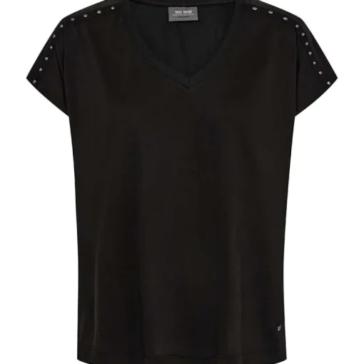 Mos Mosh MMNarelle V-Neck Stud Tee Black