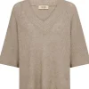 Mos Mosh MMTaci 3/4 V-Neck Knit Feather Gray