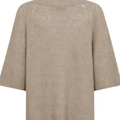 Mos Mosh MMTaci 3/4 V-Neck Knit Feather Gray