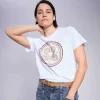 Mos Mosh MMZano O-SS Embroidery Tee White